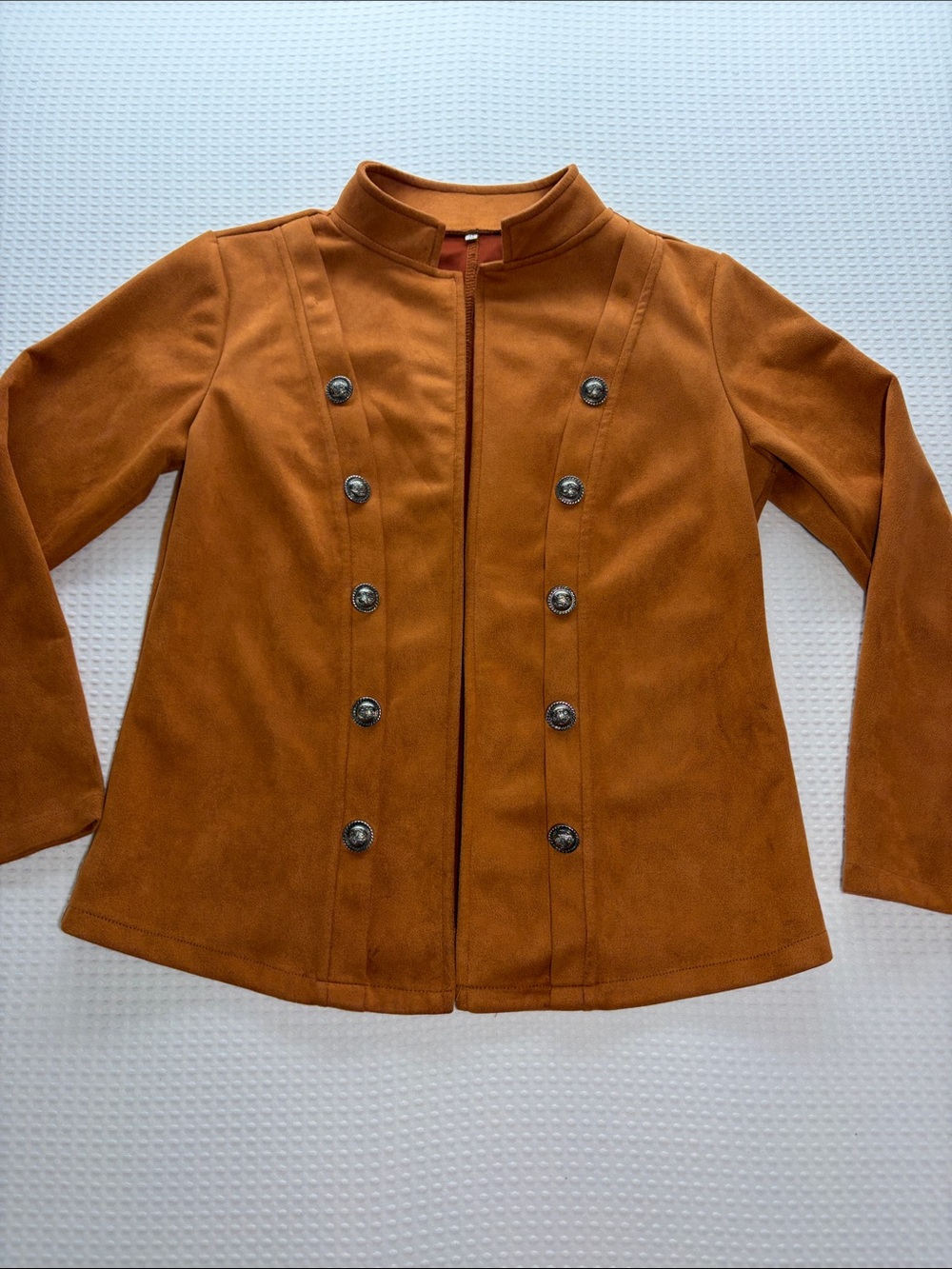 Brown orange Rust-Brown Double-Breasted Pea Coat